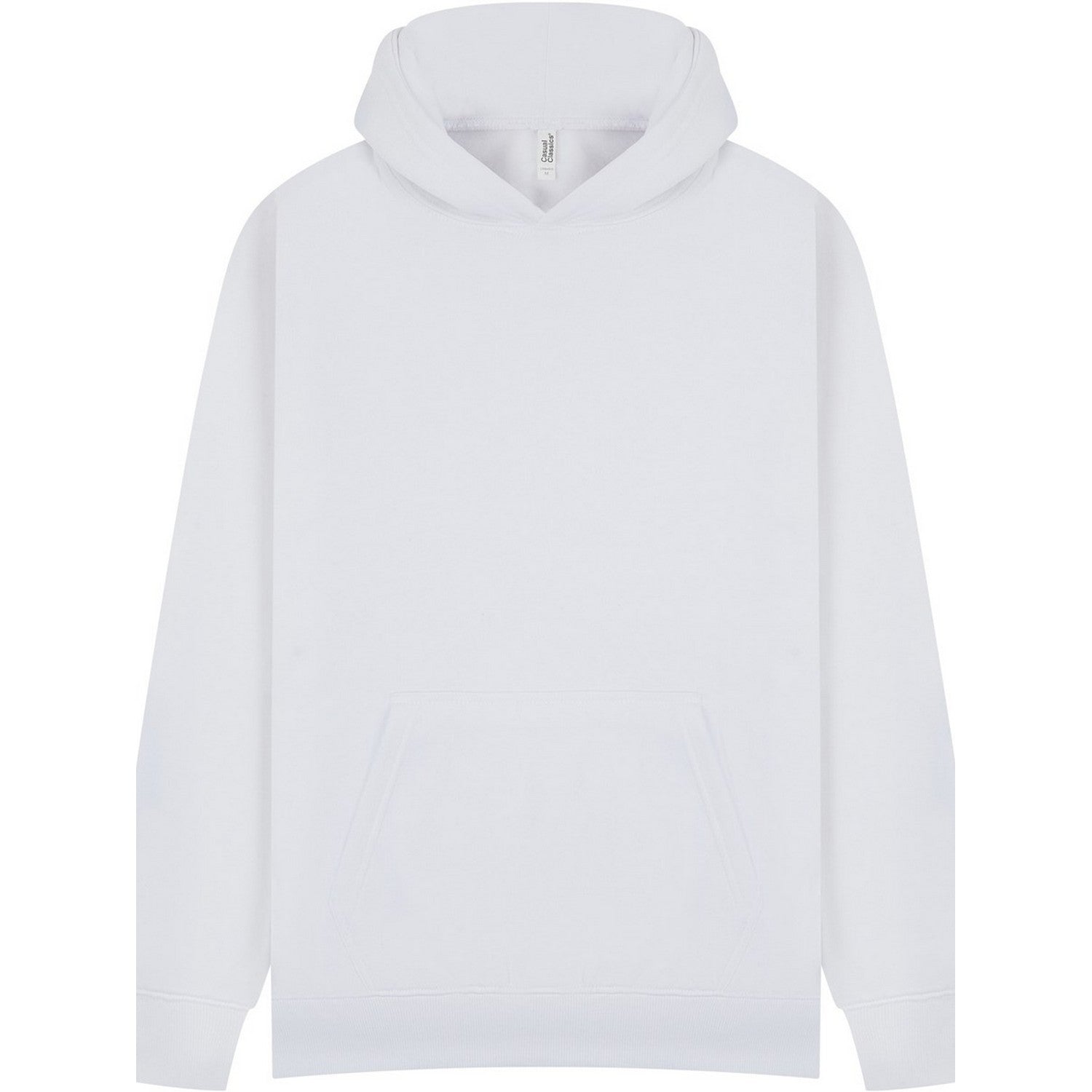 White - Front - Casual Classics Mens Core 280 Ringspun Cotton Hoodie