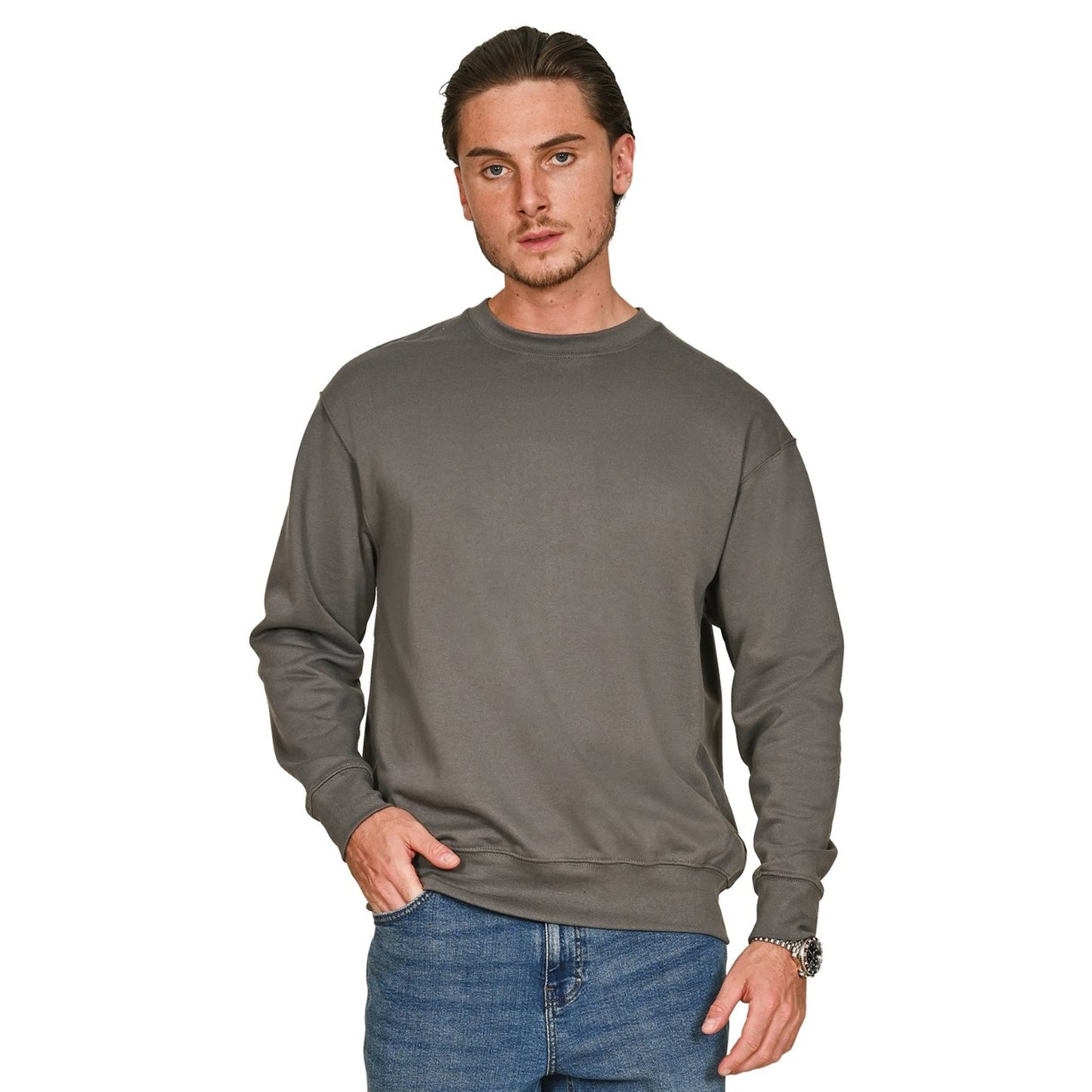 Charcoal - Lifestyle - Casual Classics Mens Core Combed Cotton Regular Sweatshirt