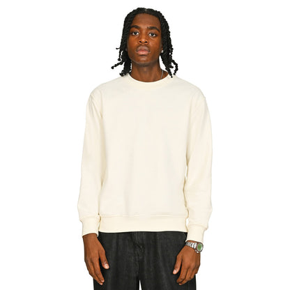 Ecru - Front - Casual Classics Mens Core Combed Cotton Regular Sweatshirt