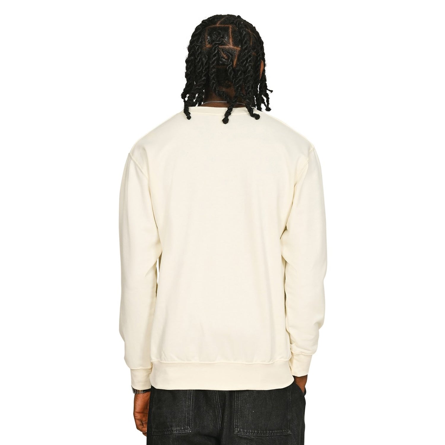 Ecru - Back - Casual Classics Mens Core Combed Cotton Regular Sweatshirt