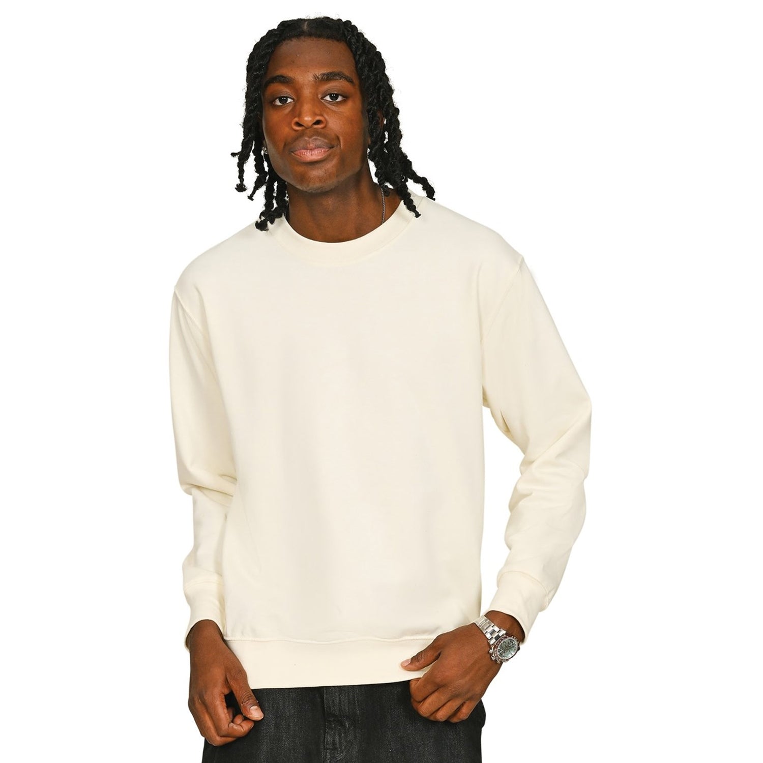 Ecru - Lifestyle - Casual Classics Mens Core Combed Cotton Regular Sweatshirt