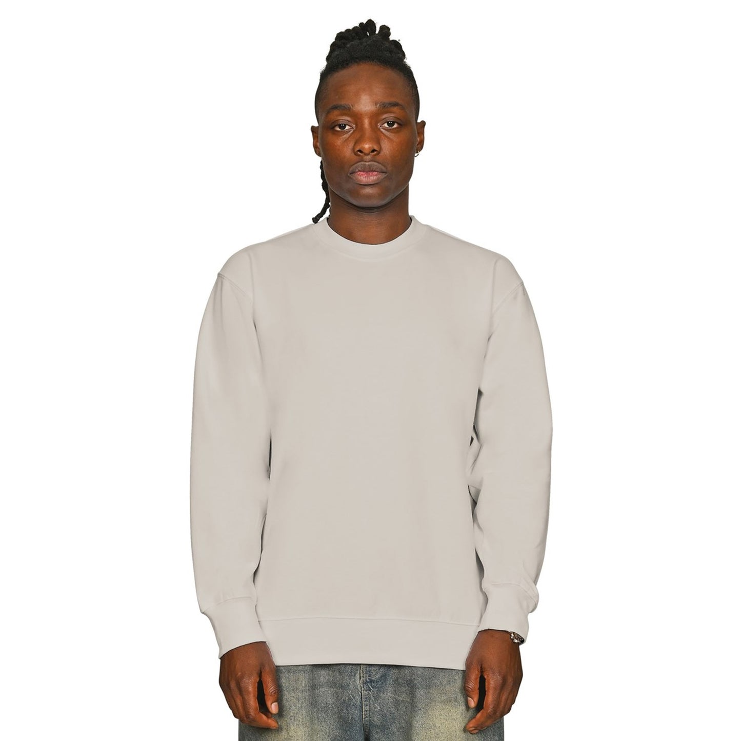 Stone - Front - Casual Classics Mens Core Combed Cotton Regular Sweatshirt