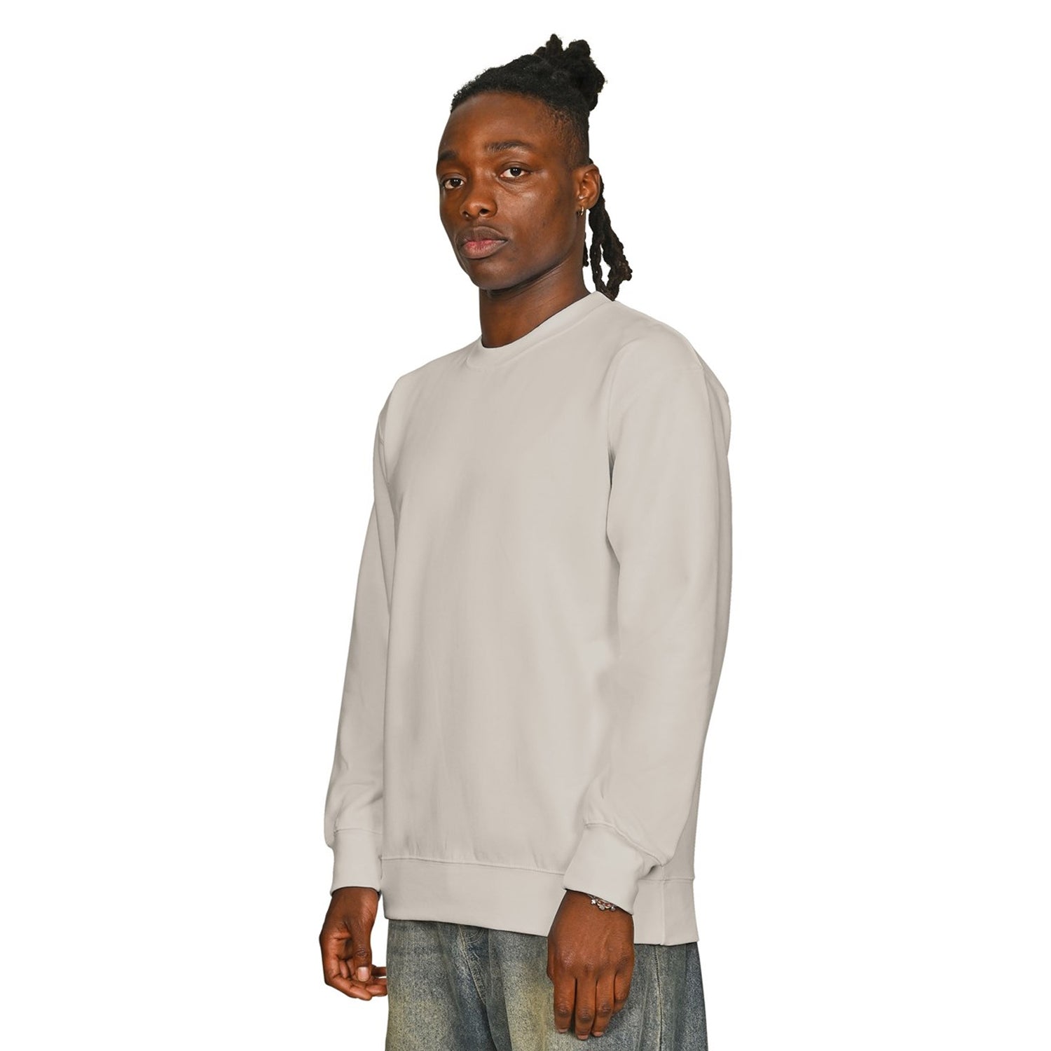 Stone - Side - Casual Classics Mens Core Combed Cotton Regular Sweatshirt