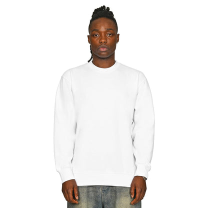 White - Front - Casual Classics Mens Core Combed Cotton Regular Sweatshirt