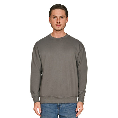 Charcoal - Front - Casual Classics Mens Core Combed Cotton Regular Sweatshirt