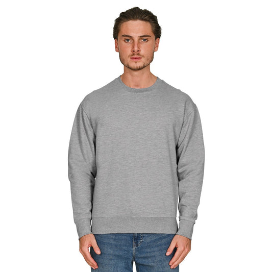 Ash Grey - Front - Casual Classics Mens Core Combed Cotton Regular Sweatshirt
