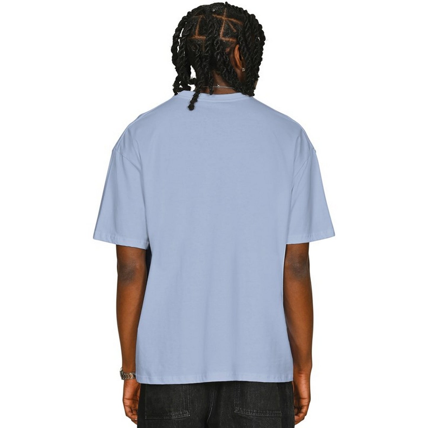 Pastel Blue - Back - Casual Classics Unisex Adult Combed Ringspun Cotton Oversized T-Shirt