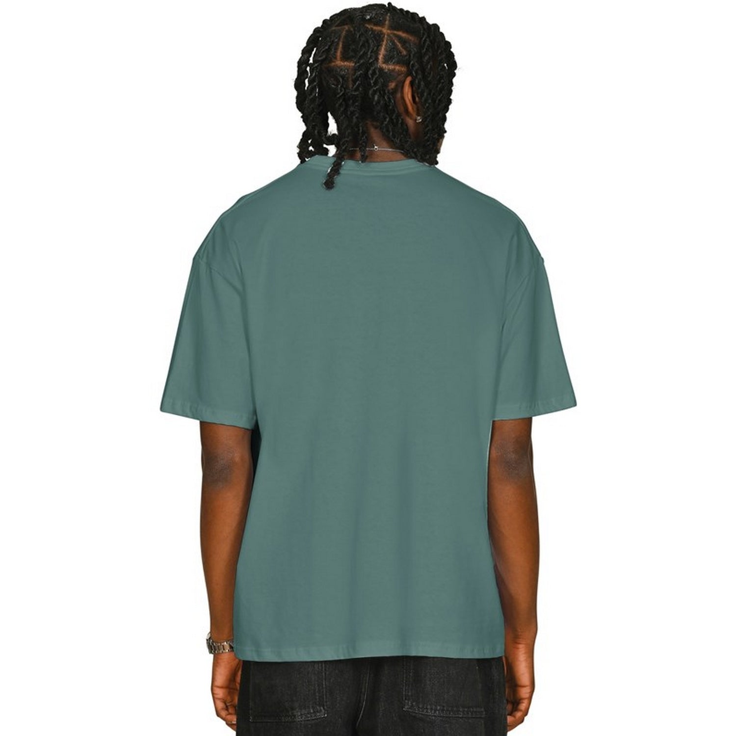 Pine Green - Back - Casual Classics Unisex Adult Combed Ringspun Cotton Oversized T-Shirt