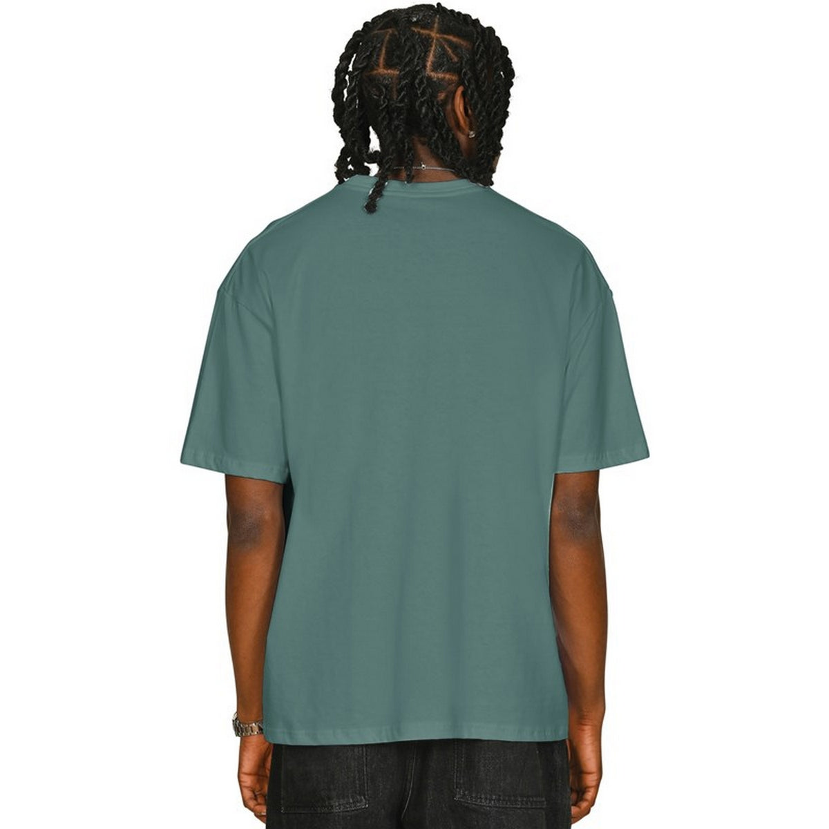 Pine Green - Back - Casual Classics Unisex Adult Combed Ringspun Cotton Oversized T-Shirt
