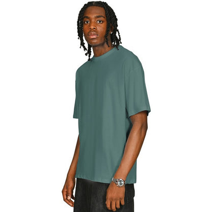 Pine Green - Side - Casual Classics Unisex Adult Combed Ringspun Cotton Oversized T-Shirt