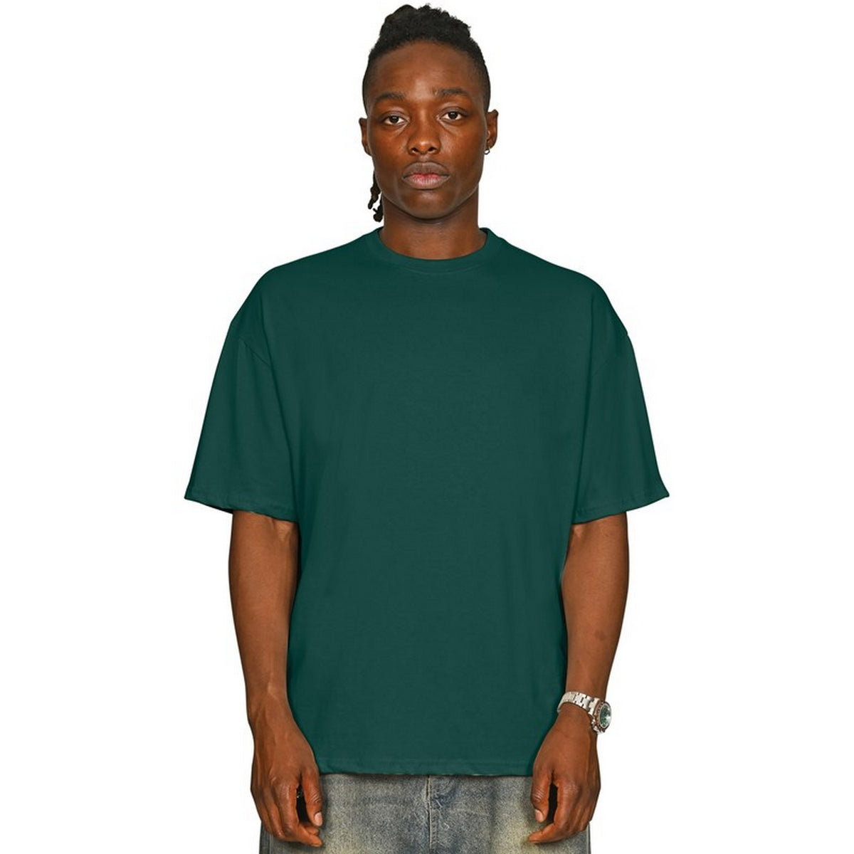 Rainforest - Front - Casual Classics Unisex Adult Combed Ringspun Cotton Oversized T-Shirt
