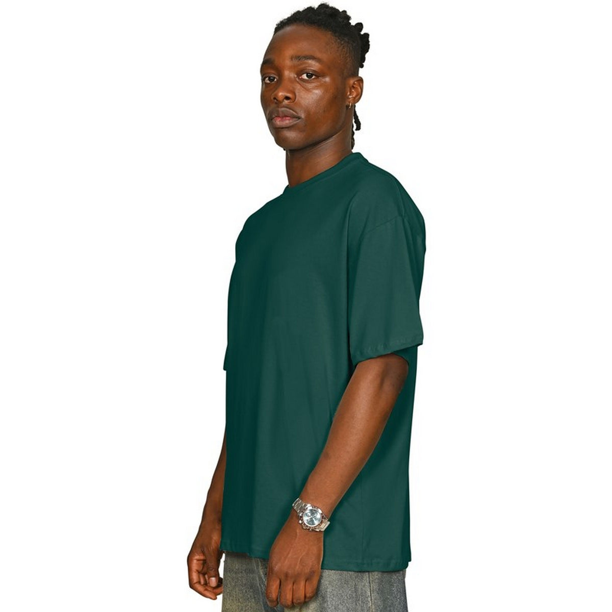 Rainforest - Side - Casual Classics Unisex Adult Combed Ringspun Cotton Oversized T-Shirt