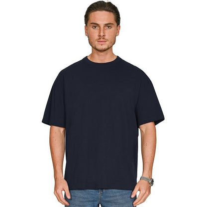 Navy - Front - Casual Classics Unisex Adult Combed Ringspun Cotton Oversized T-Shirt