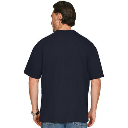 Navy - Back - Casual Classics Unisex Adult Combed Ringspun Cotton Oversized T-Shirt