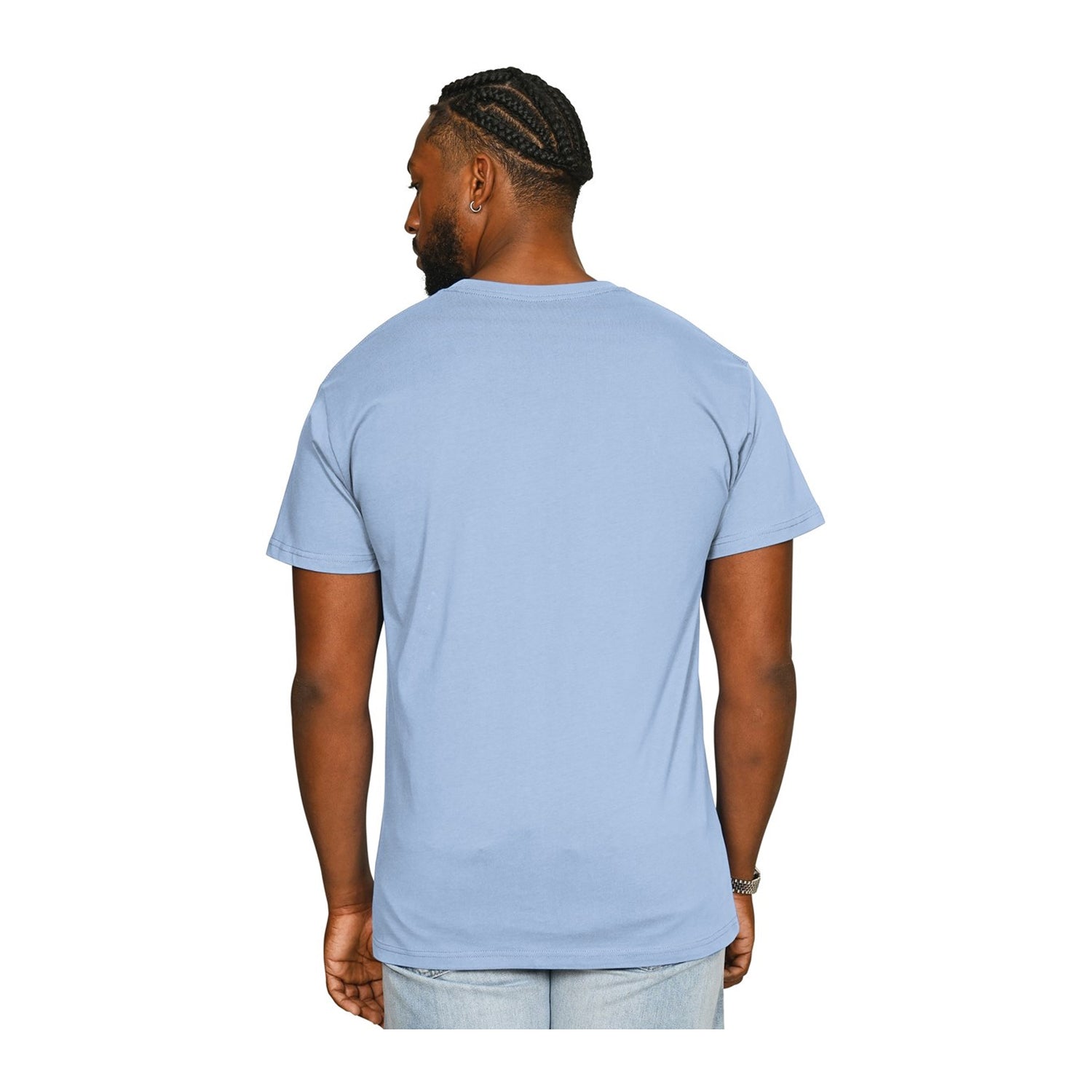Light Blue - Back - Casual Classics Unisex Adult Supreme Organic Combed T-Shirt