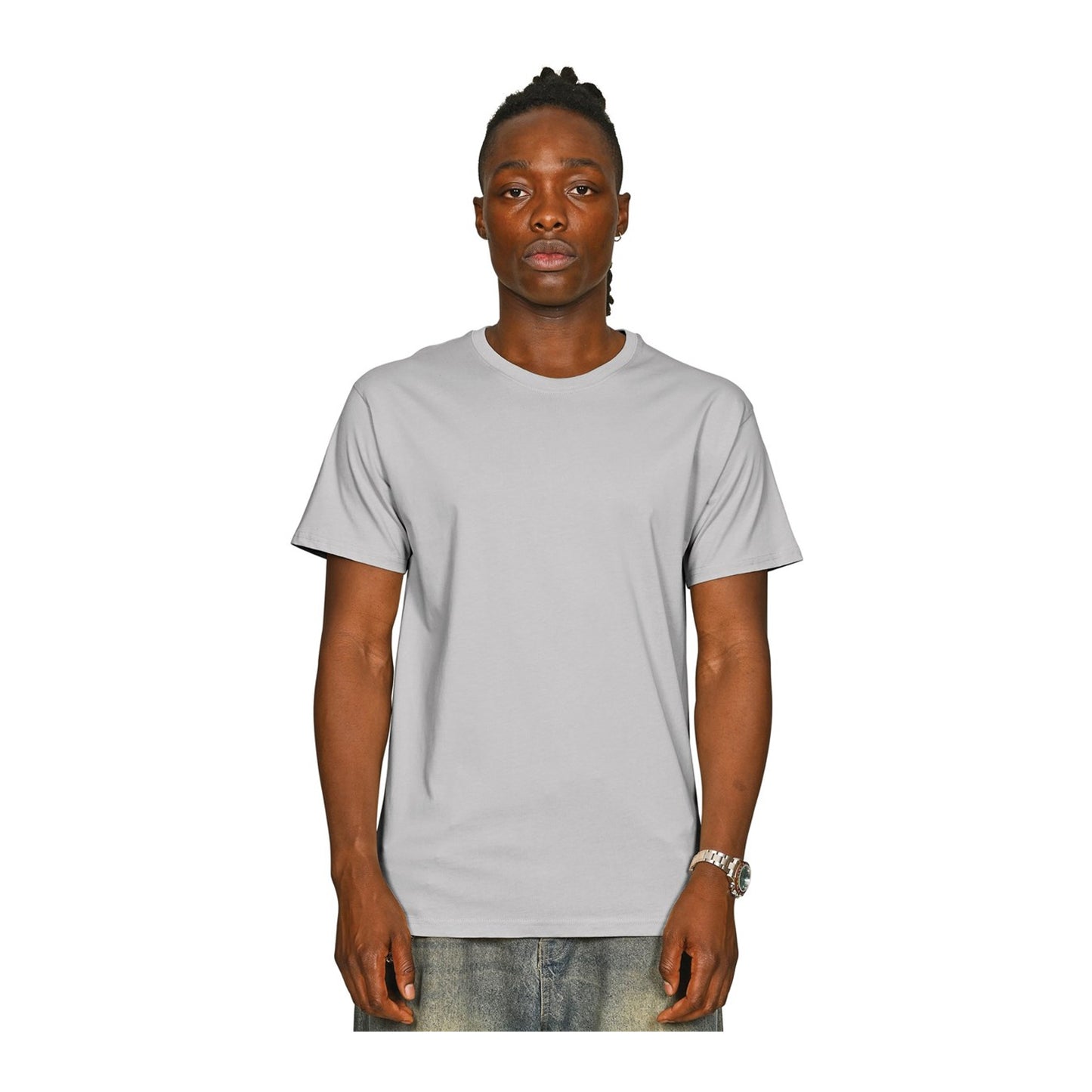 Lunar Grey - Front - Casual Classics Unisex Adult Supreme Organic Combed T-Shirt
