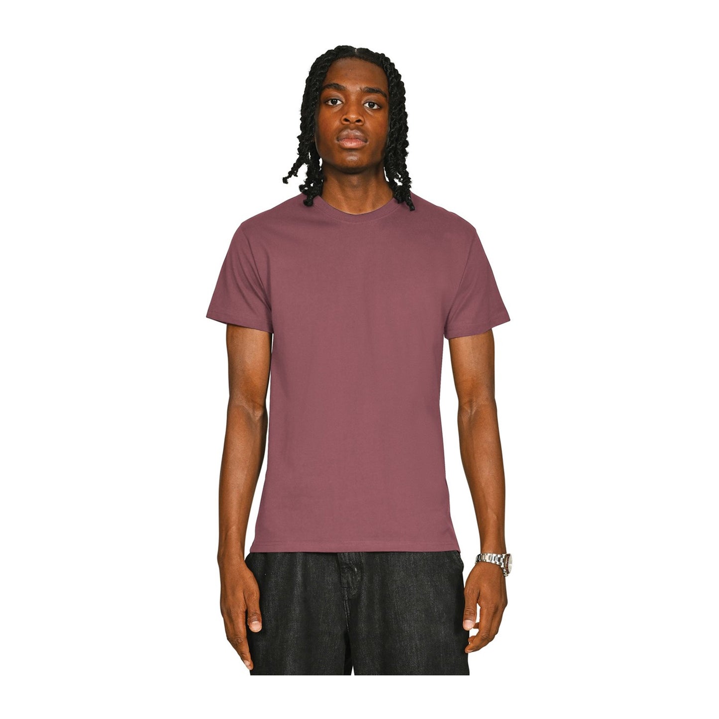 Mauve - Front - Casual Classics Unisex Adult Supreme Organic Combed T-Shirt