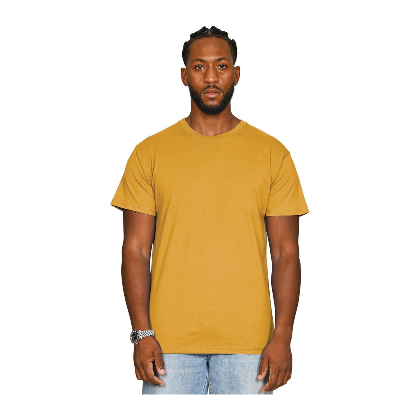 Mustard - Front - Casual Classics Unisex Adult Supreme Organic Combed T-Shirt