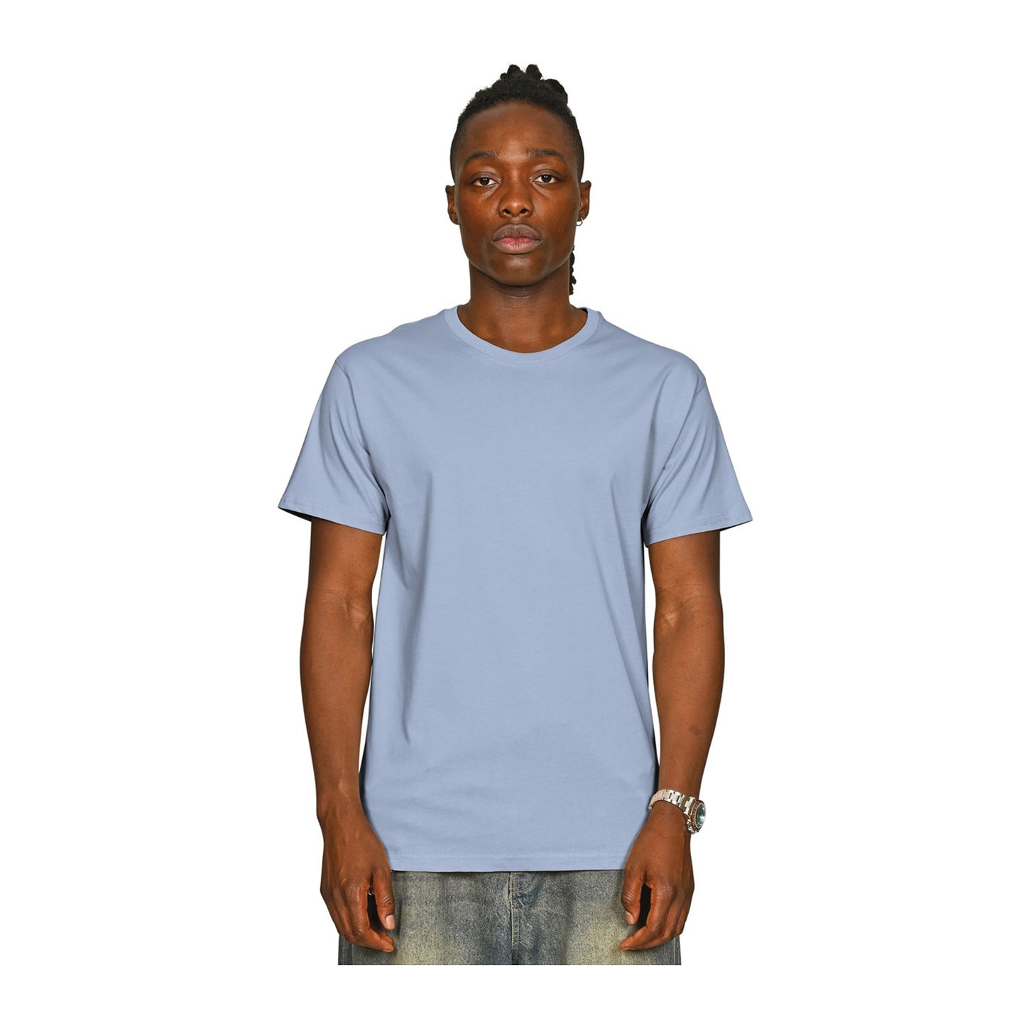 Pastel Blue - Front - Casual Classics Unisex Adult Supreme Organic Combed T-Shirt