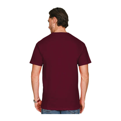 Burgundy - Back - Casual Classics Unisex Adult Supreme Organic Combed T-Shirt