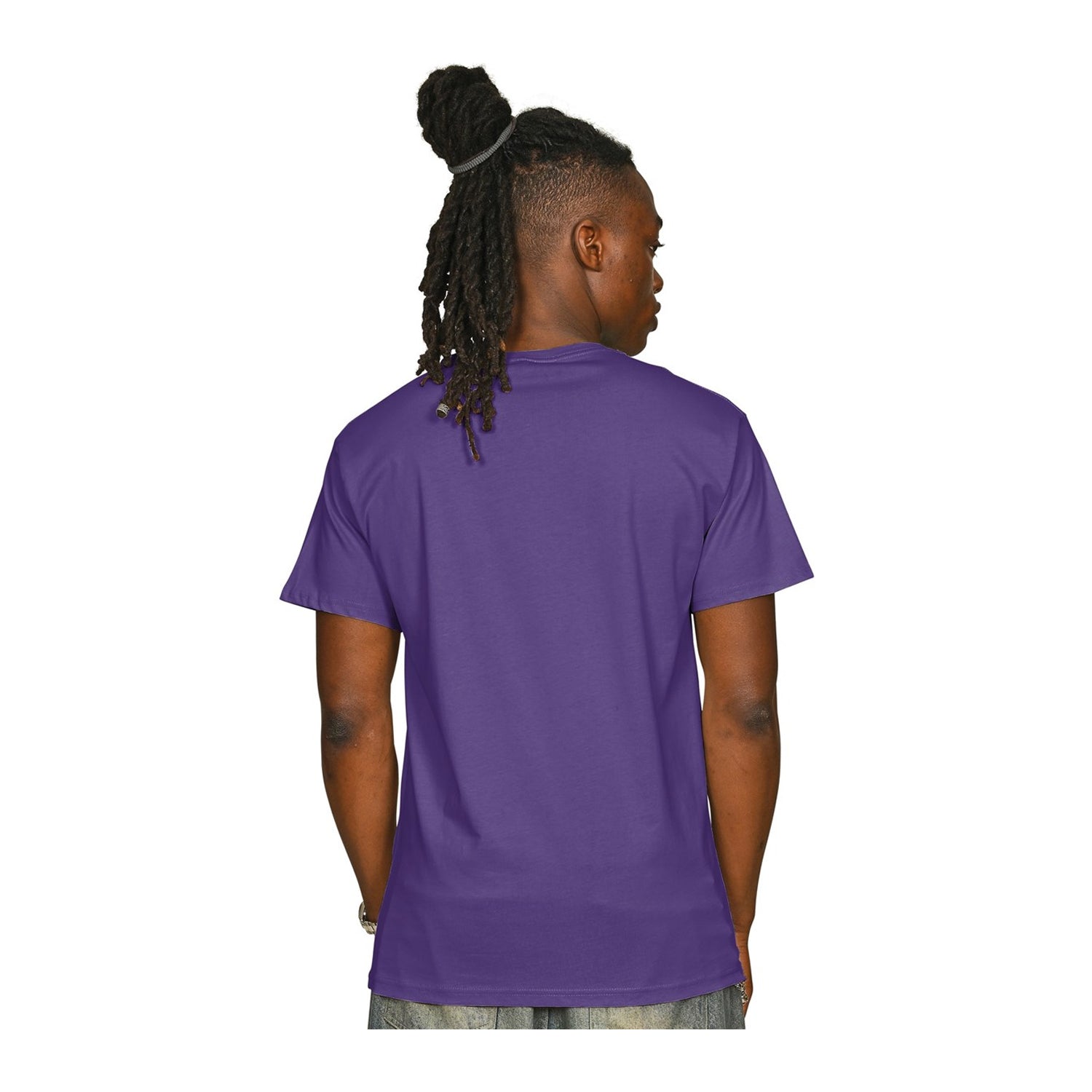Purple - Back - Casual Classics Unisex Adult Supreme Organic Combed T-Shirt