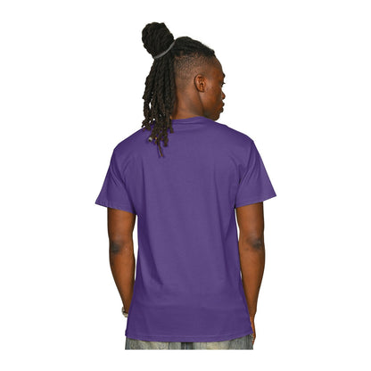 Purple - Back - Casual Classics Unisex Adult Supreme Organic Combed T-Shirt