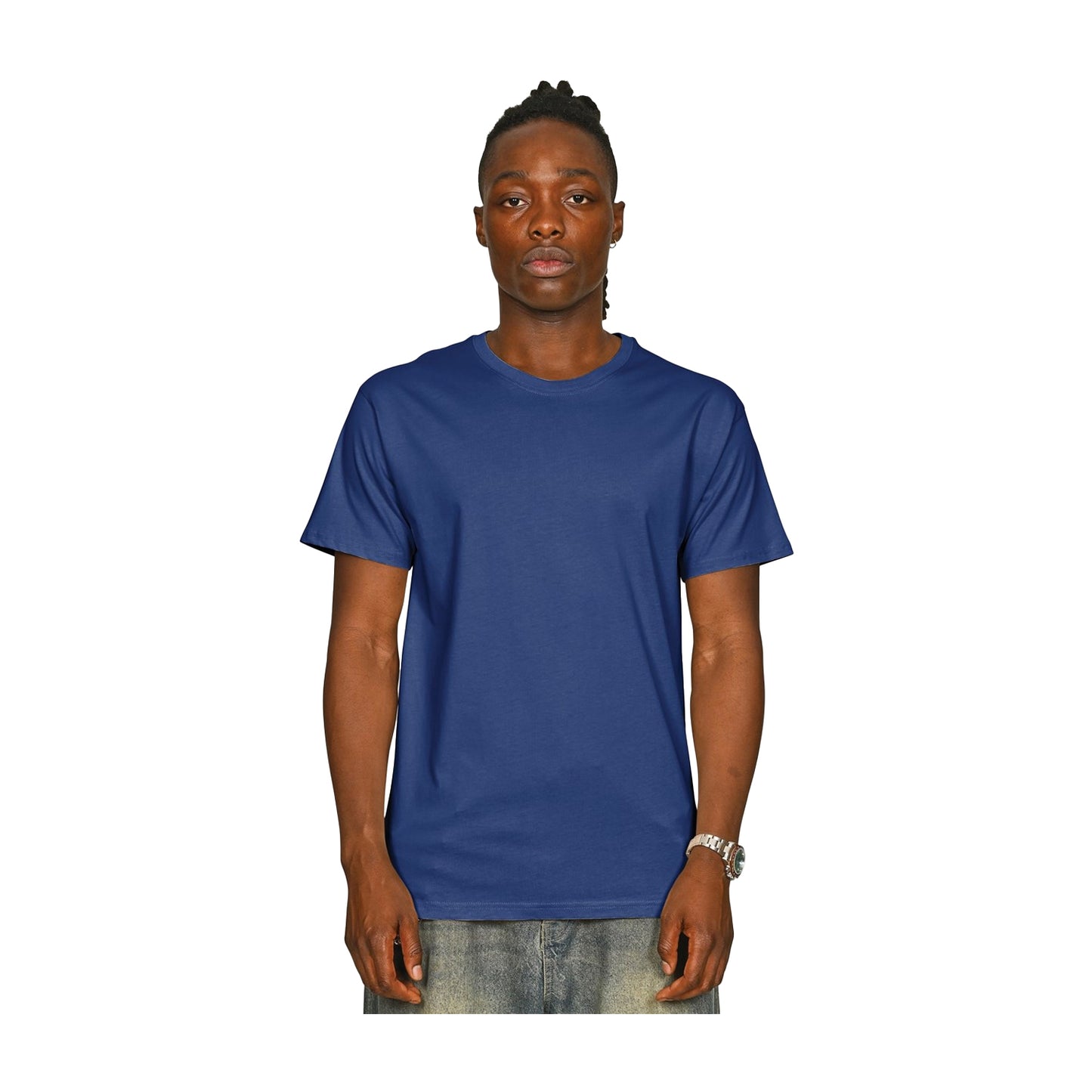 Cobalt - Front - Casual Classics Unisex Adult Supreme Organic Combed T-Shirt