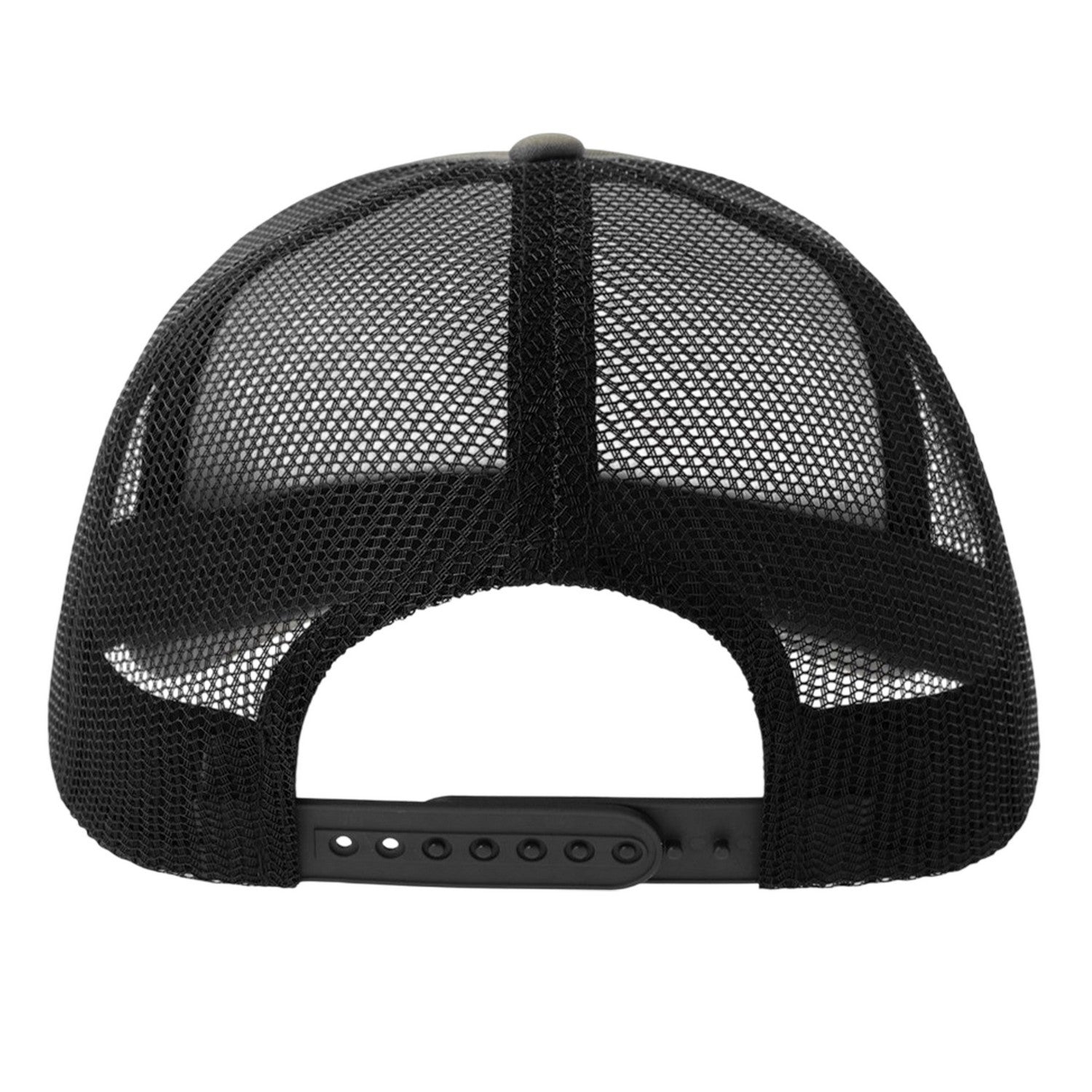 Black - Back - Atlantis Unisex Adult Rapper-S 5 Panel Recycled Mid Visor Trucker Cap