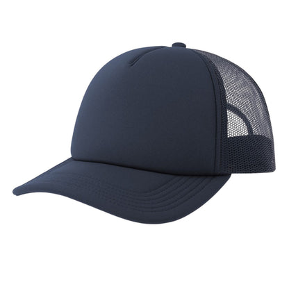 Navy - Front - Atlantis Unisex Adult Rapper-S 5 Panel Recycled Mid Visor Trucker Cap