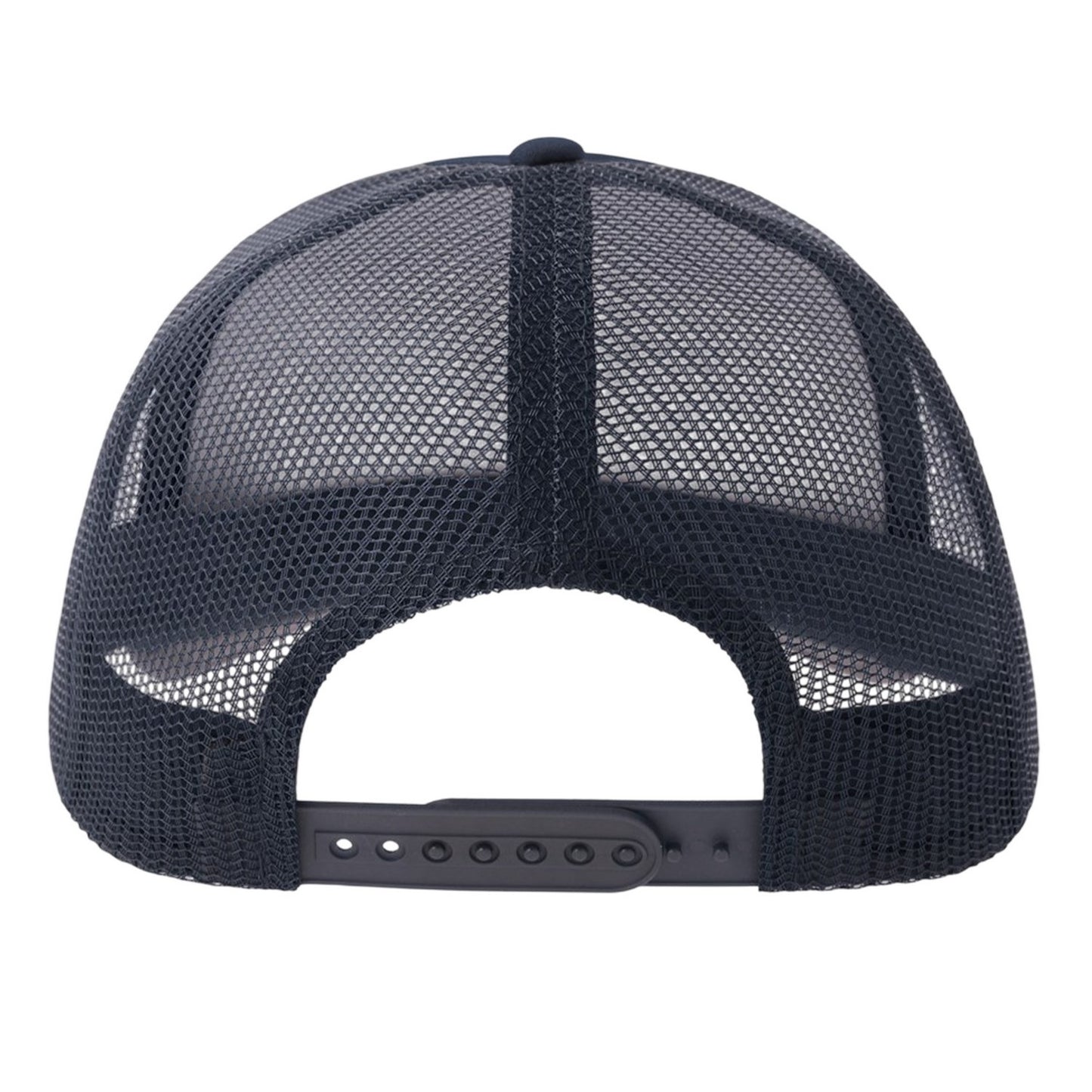 Navy - Back - Atlantis Unisex Adult Rapper-S 5 Panel Recycled Mid Visor Trucker Cap