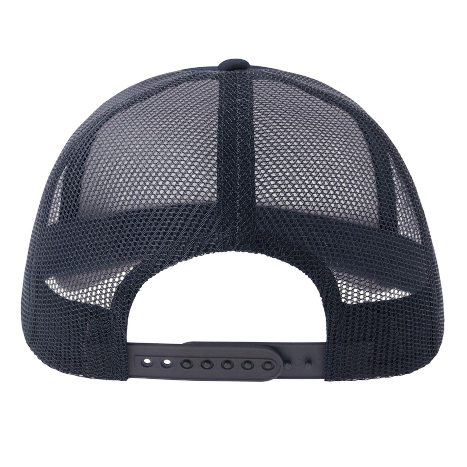Navy - Back - Atlantis Unisex Adult Rapper-S 5 Panel Recycled Mid Visor Trucker Cap