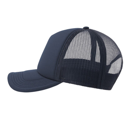 Navy - Lifestyle - Atlantis Unisex Adult Rapper-S 5 Panel Recycled Mid Visor Trucker Cap