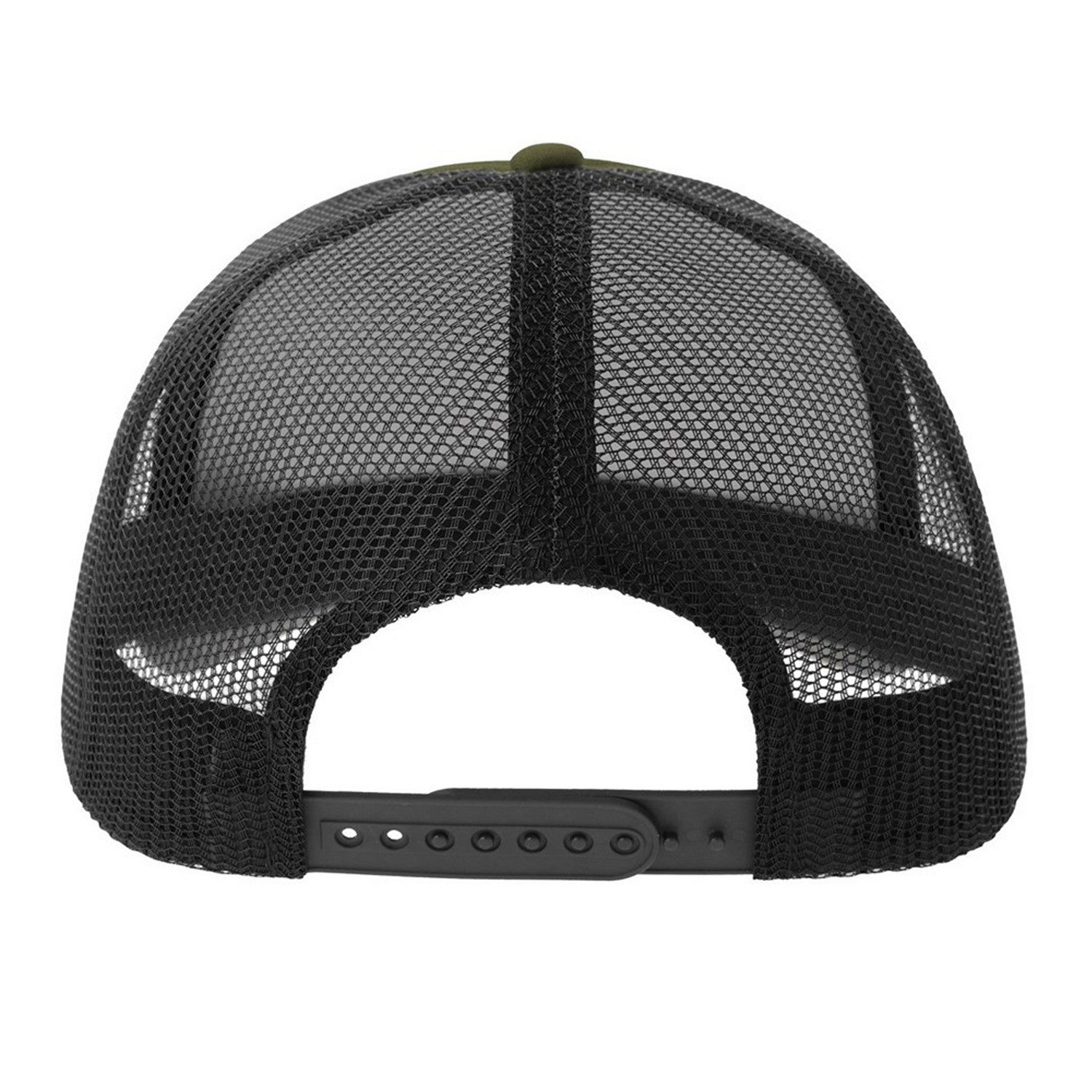 Olive-Black - Back - Atlantis Unisex Adult Rapper-S 5 Panel Recycled Mid Visor Trucker Cap