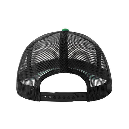 White-Black-Green - Back - Atlantis Unisex Adult Rapper-S 5 Panel Recycled Mid Visor Trucker Cap
