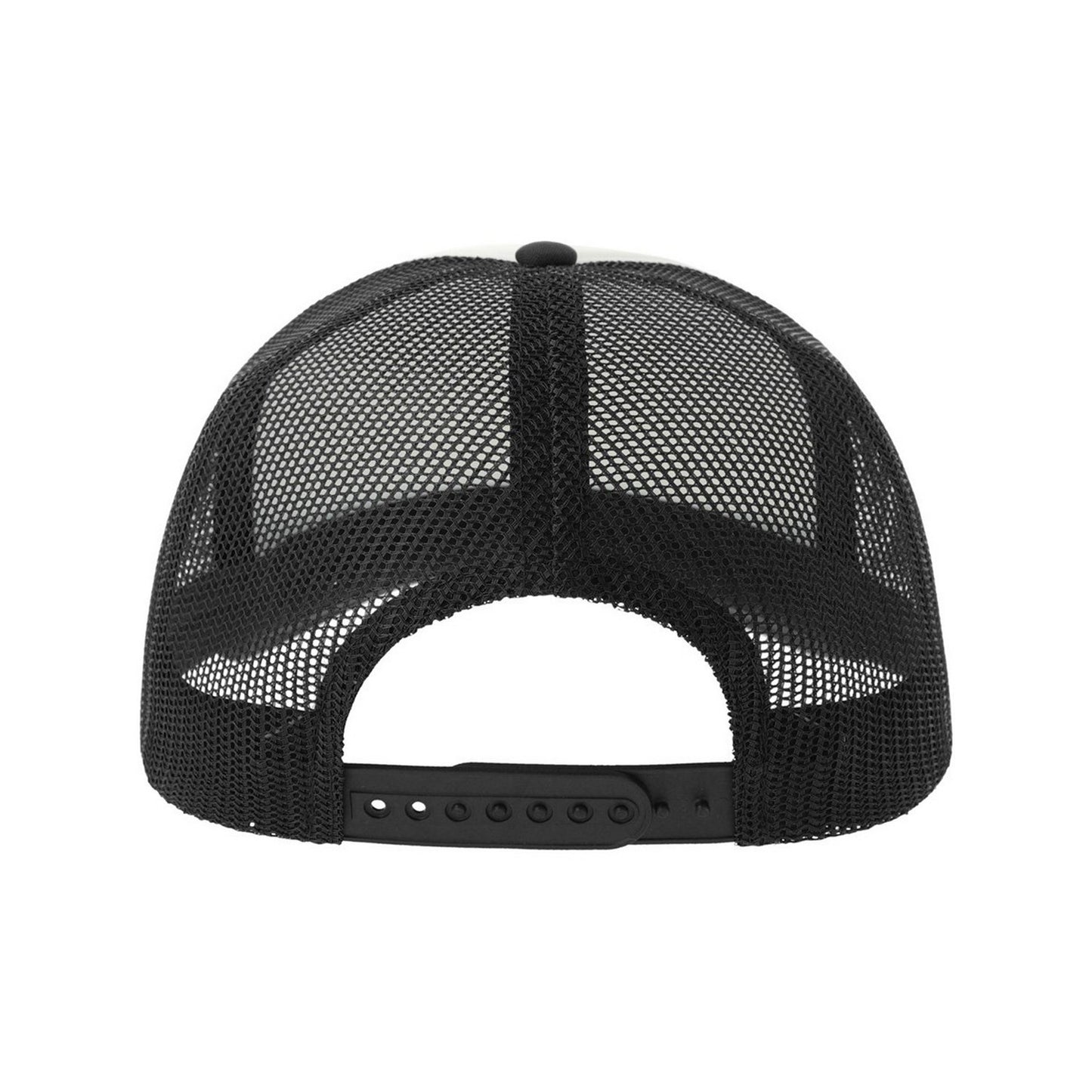 White-Black - Back - Atlantis Unisex Adult Rapper-S 5 Panel Recycled Mid Visor Trucker Cap