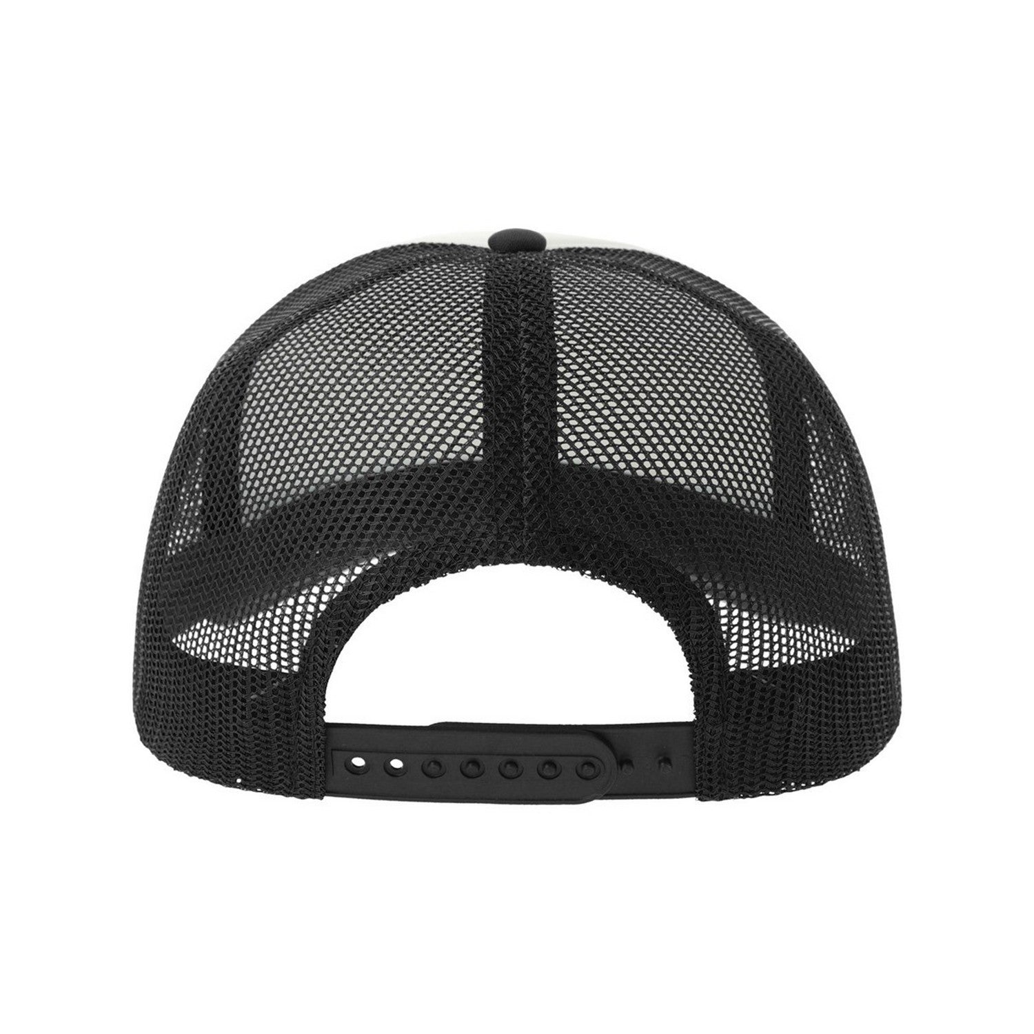 White-Black - Back - Atlantis Unisex Adult Rapper-S 5 Panel Recycled Mid Visor Trucker Cap