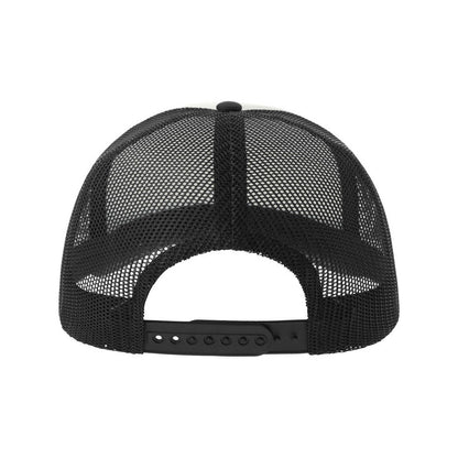 White-Black - Back - Atlantis Unisex Adult Rapper-S 5 Panel Recycled Mid Visor Trucker Cap
