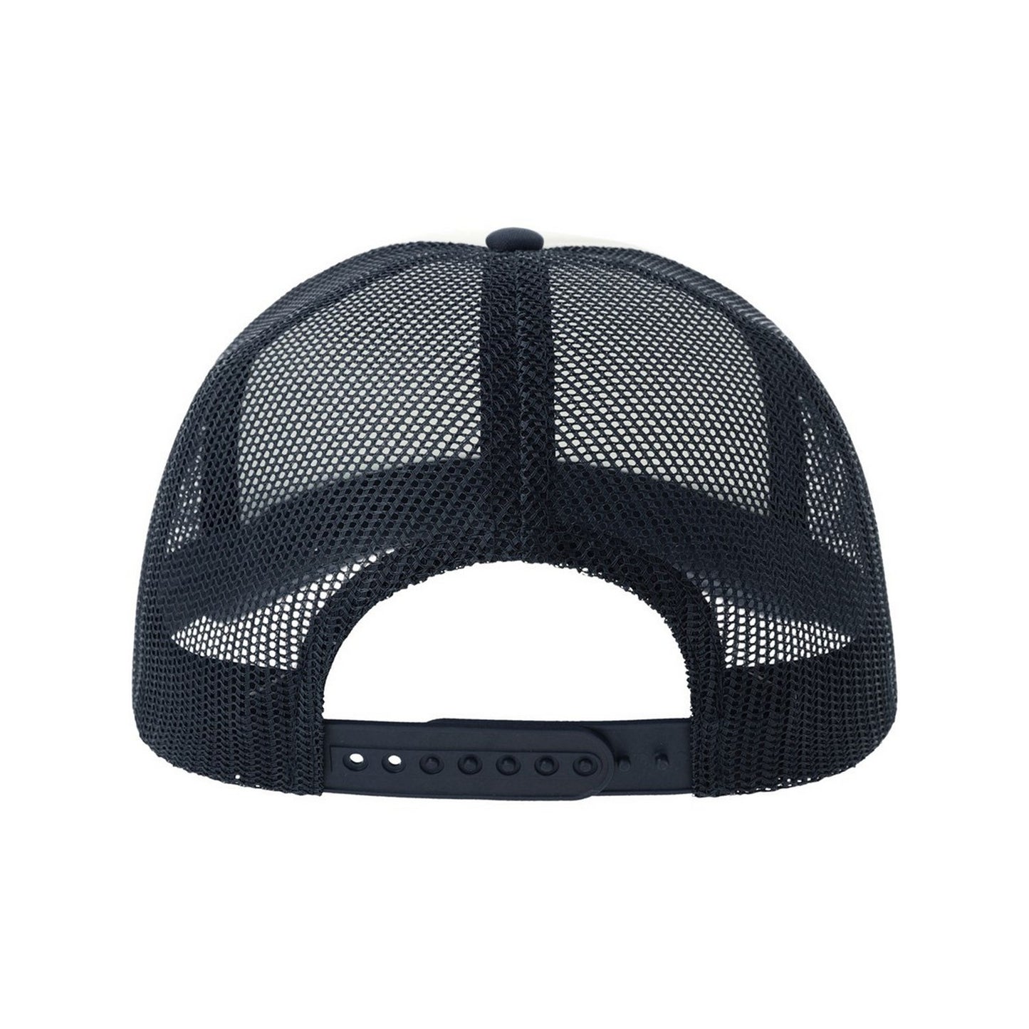 White-Navy - Back - Atlantis Unisex Adult Rapper-S 5 Panel Recycled Mid Visor Trucker Cap