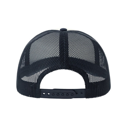 White-Navy - Back - Atlantis Unisex Adult Rapper-S 5 Panel Recycled Mid Visor Trucker Cap