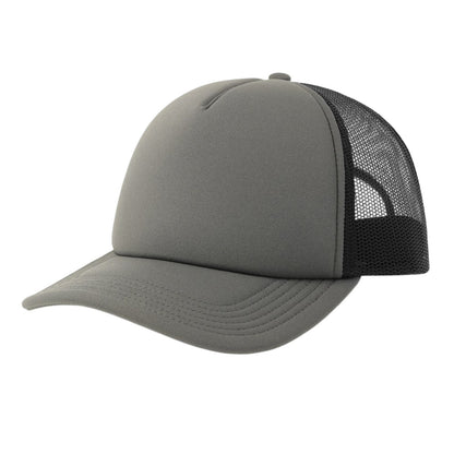 Dark Grey-Black - Front - Atlantis Unisex Adult Rapper-S 5 Panel Recycled Mid Visor Trucker Cap
