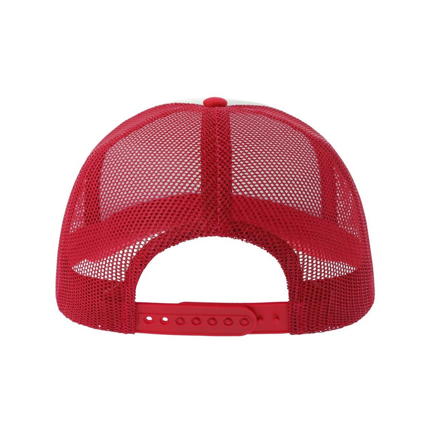 White-Red - Back - Atlantis Unisex Adult Rapper-S 5 Panel Recycled Mid Visor Trucker Cap