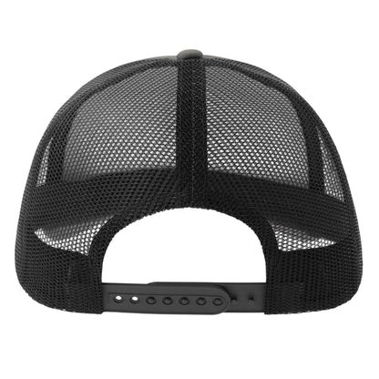 Dark Grey-Black - Back - Atlantis Unisex Adult Rapper-S 5 Panel Recycled Mid Visor Trucker Cap