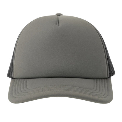 Dark Grey-Black - Pack Shot - Atlantis Unisex Adult Rapper-S 5 Panel Recycled Mid Visor Trucker Cap