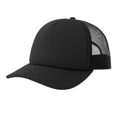 Black - Front - Atlantis Unisex Adult Rapper-S 5 Panel Recycled Mid Visor Trucker Cap