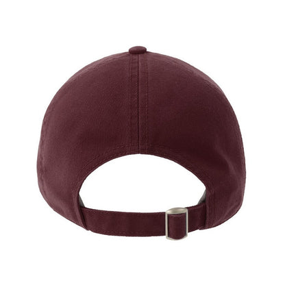 Burgundy - Back - Atlantis Unisex Adult Action-S 6 Panel Chino Unstructured Baseball Cap
