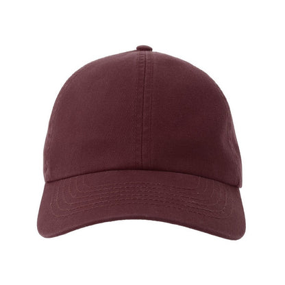 Burgundy - Pack Shot - Atlantis Unisex Adult Action-S 6 Panel Chino Unstructured Baseball Cap