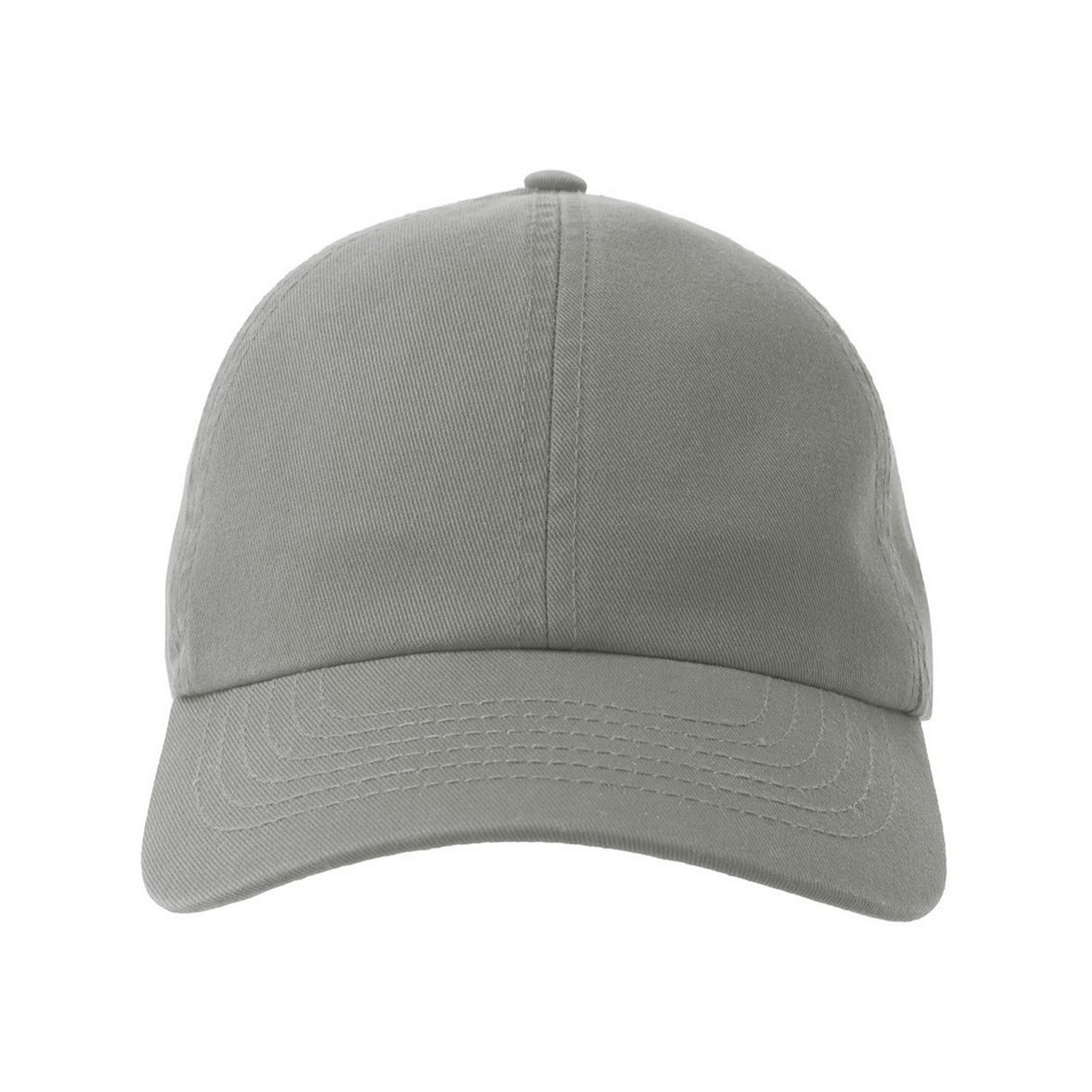 Grey - Pack Shot - Atlantis Unisex Adult Action-S 6 Panel Chino Unstructured Baseball Cap