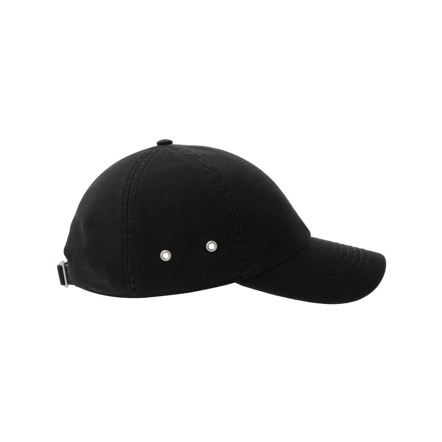 Black - Side - Atlantis Unisex Adult Action-S 6 Panel Chino Unstructured Baseball Cap