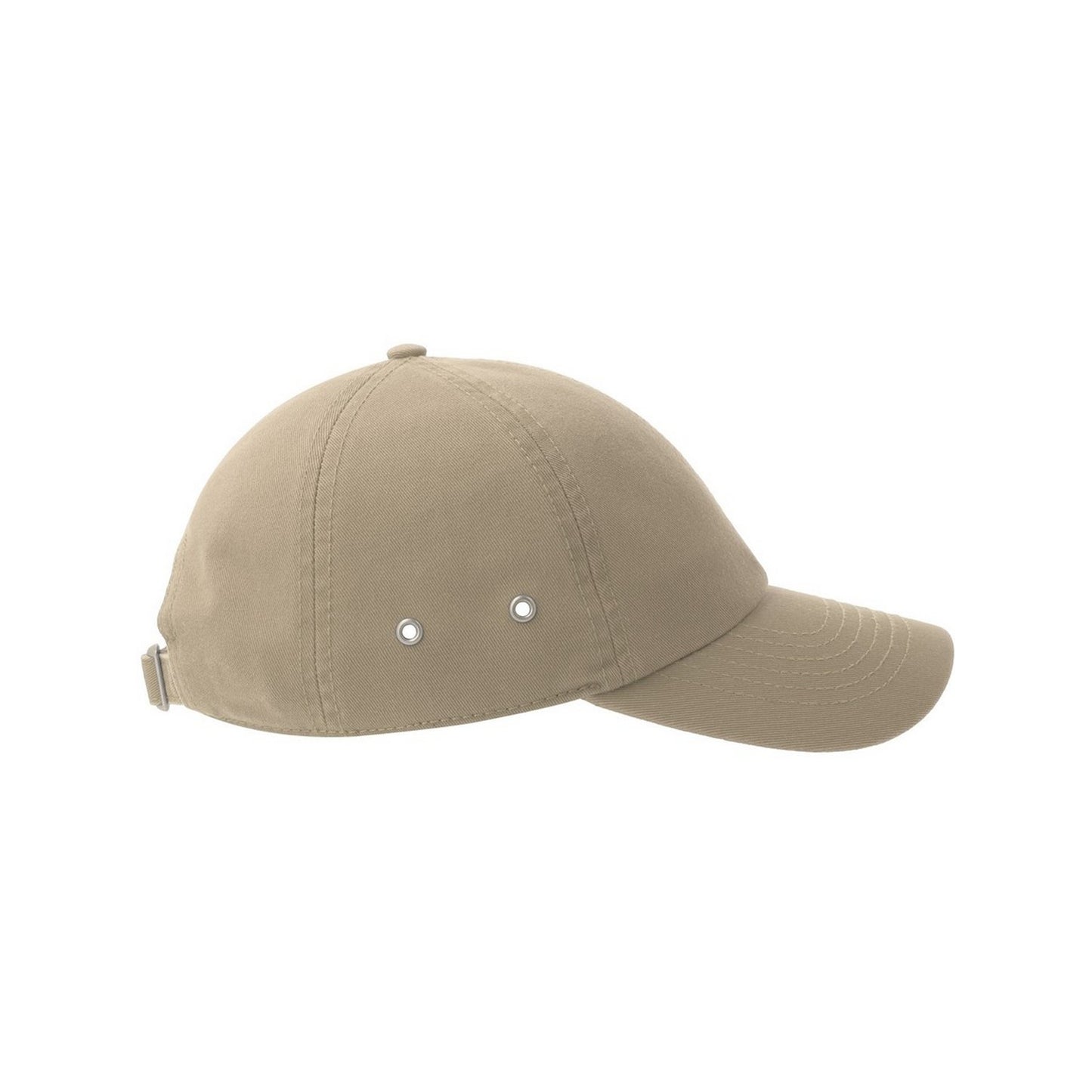 Khaki - Side - Atlantis Unisex Adult Action-S 6 Panel Chino Unstructured Baseball Cap