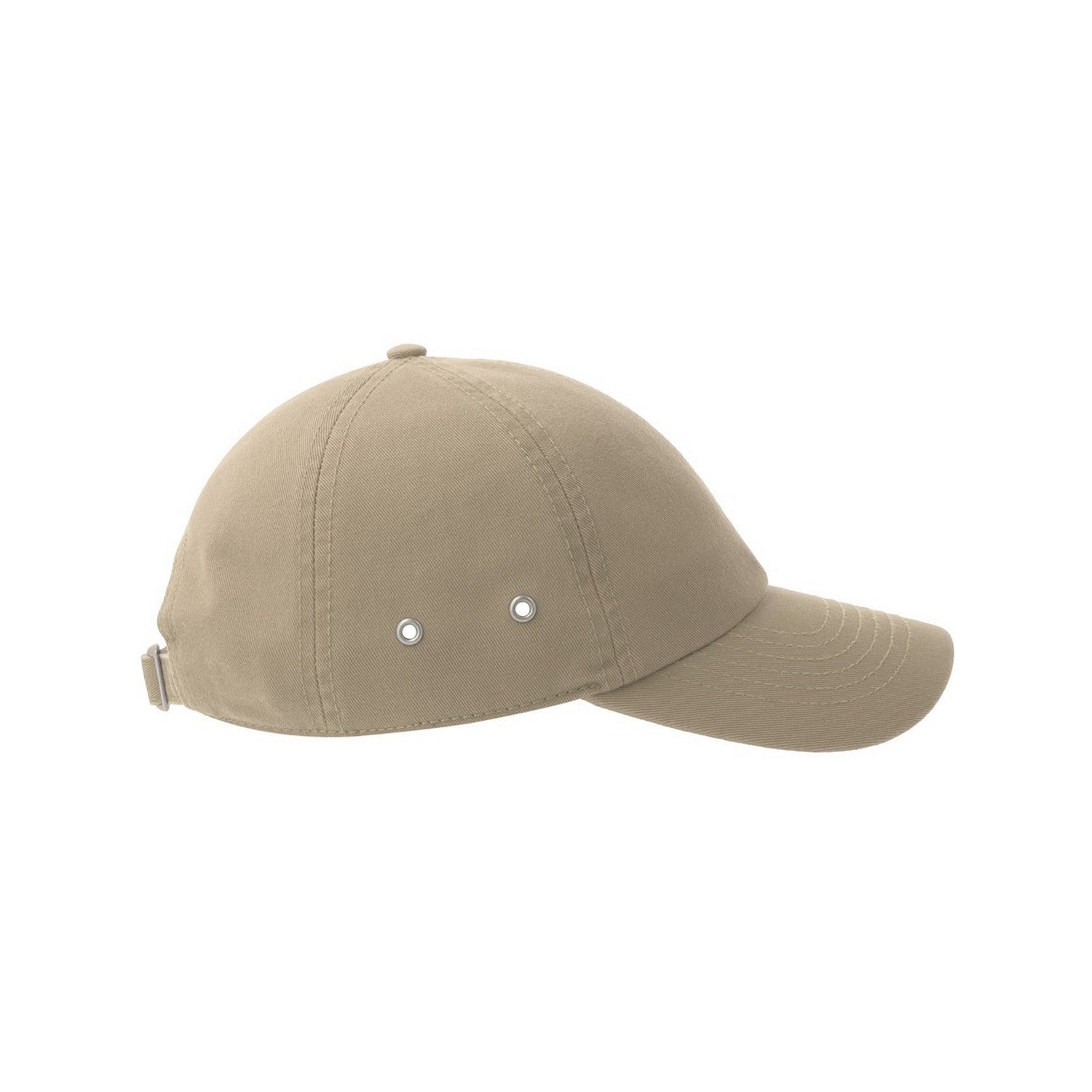 Khaki - Side - Atlantis Unisex Adult Action-S 6 Panel Chino Unstructured Baseball Cap